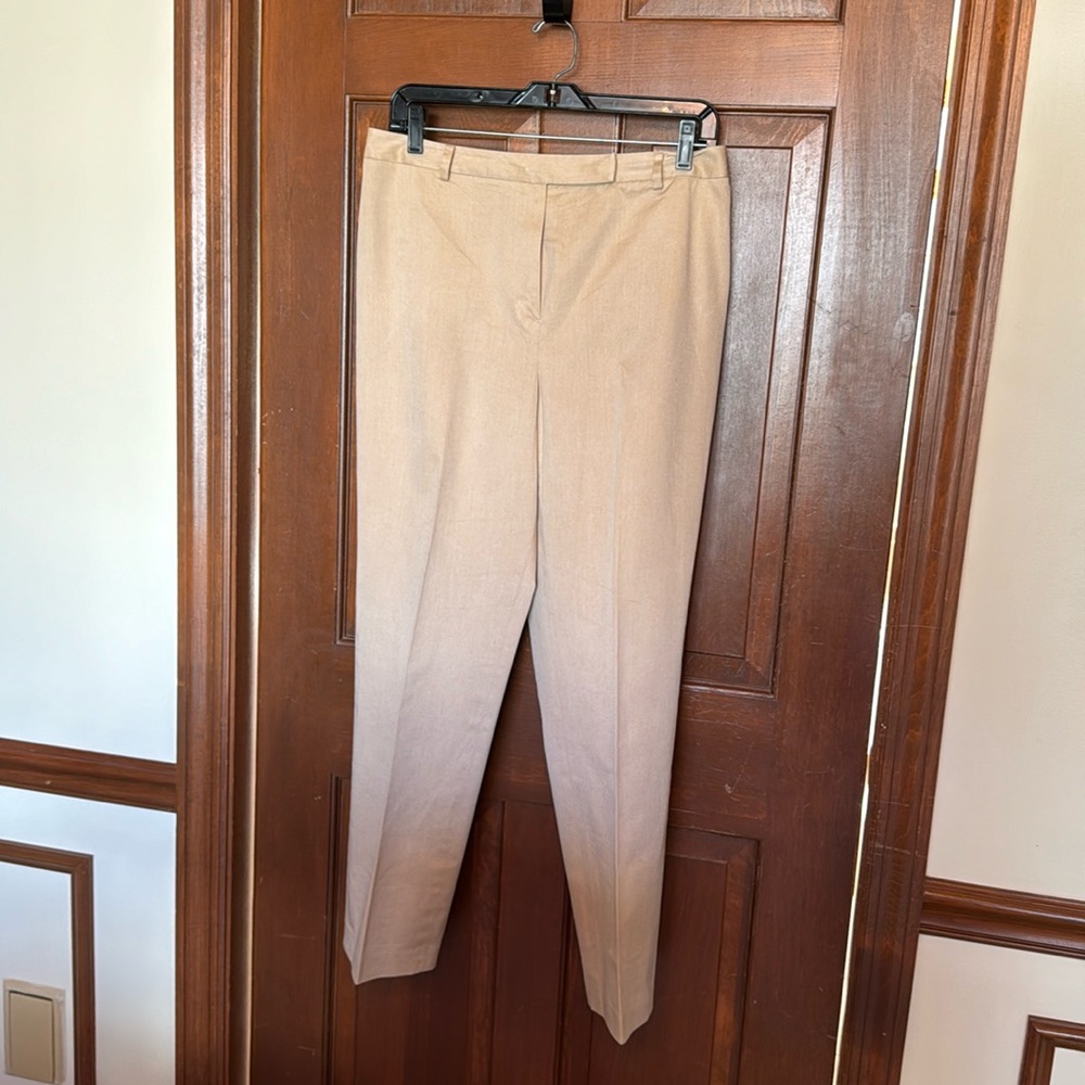 Ann Taylor LOFT Stretch Light Tan Cotton Blend  Pants - Petite 12